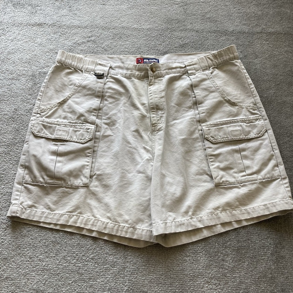Reel Legends Mens 44 Cargo Shorts‎ Beige Fishing Outdoor Utility